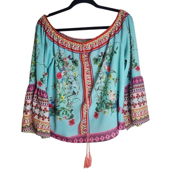 UMGEE Straight Off the Runway Off the Shoulder Top boho chic - Picture 4 of 15